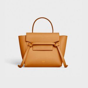 CELINE Nano Belt Bag in Grained Calfskin Ocre